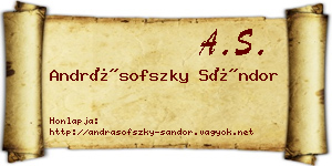 Andrásofszky Sándor névjegykártya