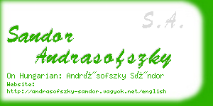 sandor andrasofszky business card
